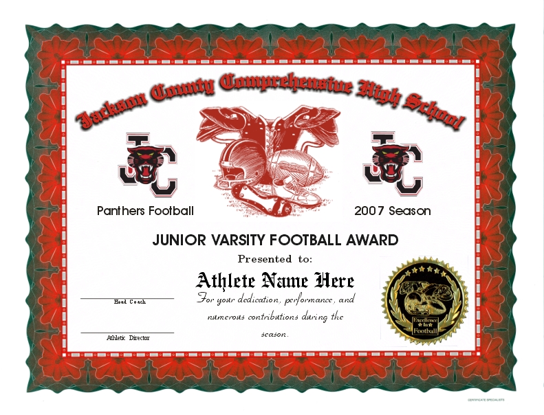 football certificates football certificate